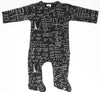 black and white math print baby and kids zipper footie pajama loungewear for teachers, scientists, engineers and nerds