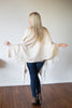 Machine washable warm cozy and soft alpaca blend poncho shawl cape neutral cream white Malibu
