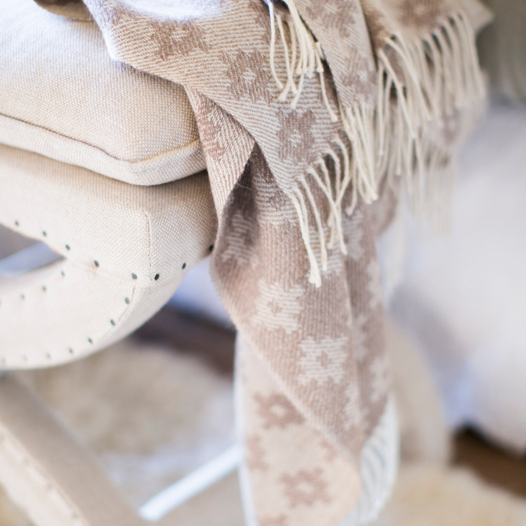 Inca Cross 100% Baby Alpaca Throw-Asher Market soft, cozy with classic every day style